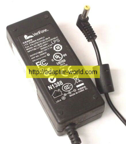 *100% Brand NEW* Verifone Charger Output 12V DC 1A 1000mA KEC35-3D -0.9 AC Power Supply Adapter Free shipping!